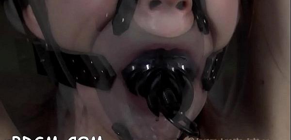  Bounded gal is dripping wet from her hawt torture